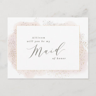 BLUSH TOUCH TRAUZEUGIN POSTCARD. EINLADUNGSPOSTKARTE