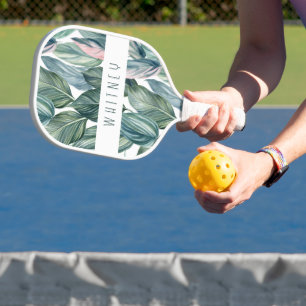 Blush Tropical Leaf Pickleball Schläger