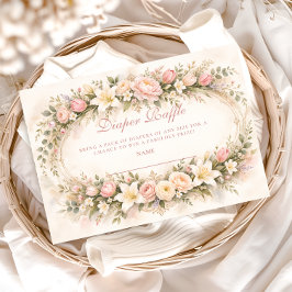 Blush Tulip And Lily Garden Diapper Raffle Begleitkarte