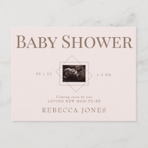 Blush Ultrasound kommt bald Baby Dusche Gold Text Postkarte