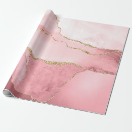 Blush und Gold Agate Geschenkpapier