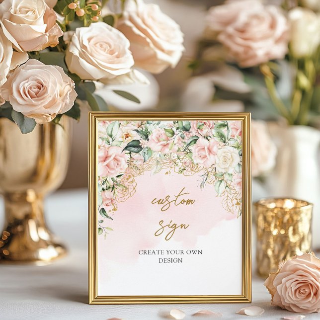 Blush und Gold Custom erstellen Sie Ihr eigenes Ze Poster (Blush and gold Custom create your own sign)