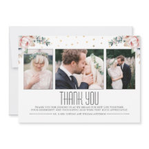 Blush und Gold | Floral Wedding Danke Foto