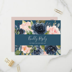 Blush und Marine   Blue Menu Choice UAWG Postcard Einladungspostkarte