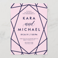 Blush und Marine | Moderne geometrische Hochzeit