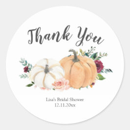 Blush und Marsala Floral Pumpkin Sticker