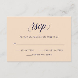 Blush und Navy Typografie | UAWG | RSVP Karte