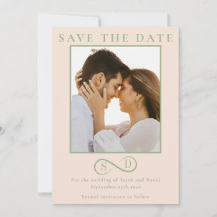 Blush und Sage Infinity Hochzeit Minimalistisch Mo Save The Date