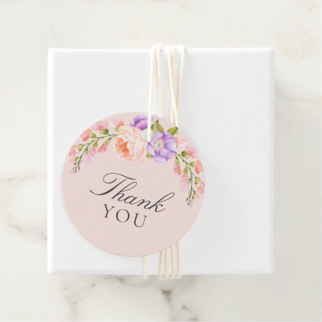 Blush und Violet Blütendusche Geschenkanhänger (Beispiel)