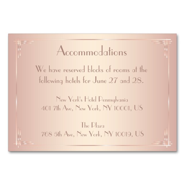 Blush Vintage Hochzeit Unterkunft Tischnummer (Vorderseite)