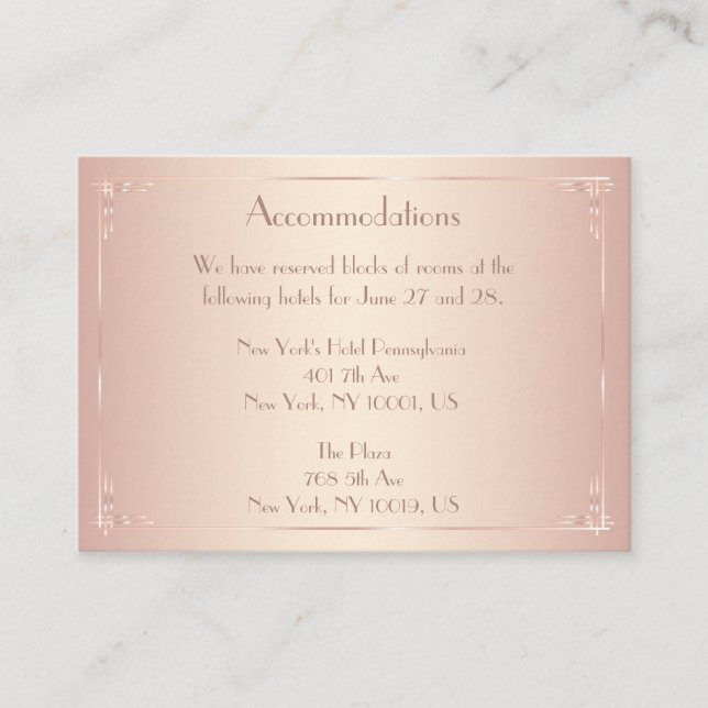 Blush Vintage Hochzeitskarten Begleitkarte (Vorderseite)