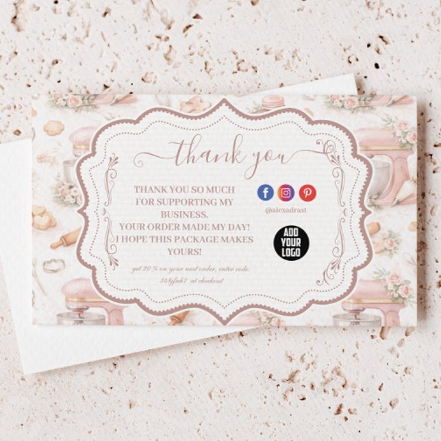 Blush Vintage Patisserie Bäckerei Geschäft Dankeskarte (Von Creator hochgeladen)