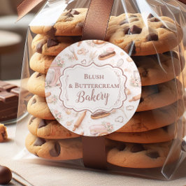 Blush Vintage Patisserie Bakery Business Runder Aufkleber