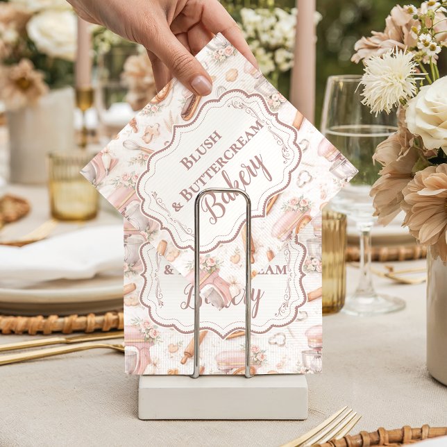 Blush Vintage Patisserie Bakery Business Serviette (Von Creator hochgeladen)
