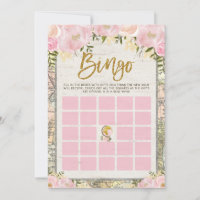 Blush Vintage Travel Bingo Baby Showspielkarte