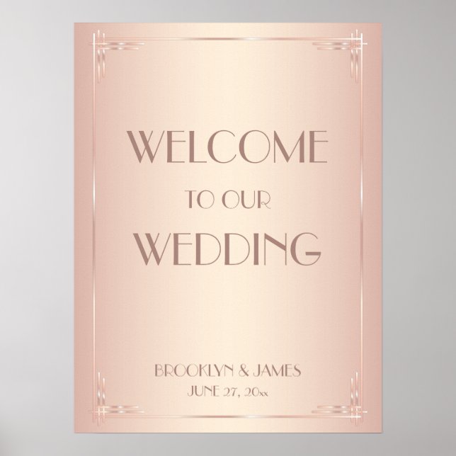 Blush Vintage Wedding Empfang signieren Poster (Vorne)