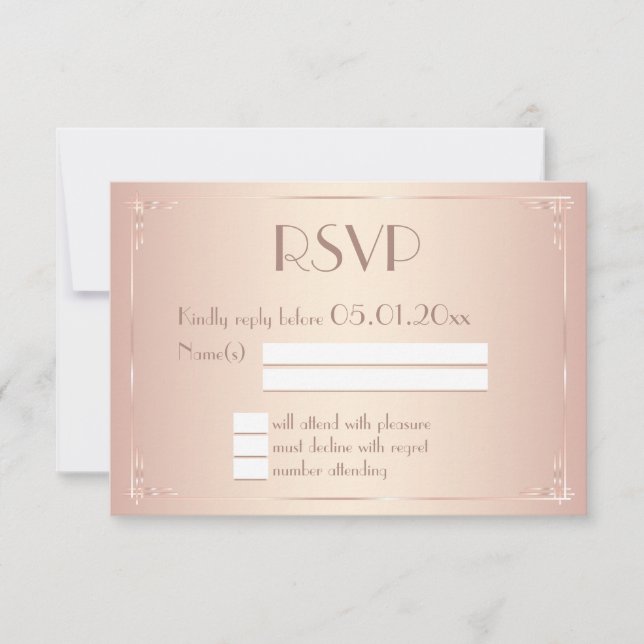 Blush Vintage Wedding RSVP Cards (Vorderseite)