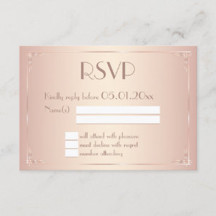 Blush Vintage Wedding RSVP Cards Karte