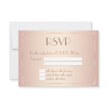 Blush Vintage Wedding RSVP Cards