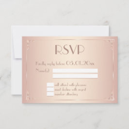Blush Vintage Wedding RSVP Cards Karte