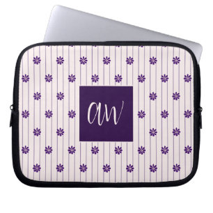 Blush & Violet Streifen Muster Laptopschutzhülle