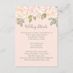 Blush Wasserfarbe Blumenzwiebeldetails Elegantes A Begleitkarte