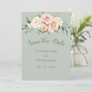 Blush Wasserfarbe Romantische Blumenhochzeit Rette Save The Date