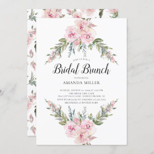 Blush Watercolor Blumenbridal Brunch Einladung
