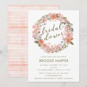 Blush Watercolor Blumenkraut Brautparty Einladung