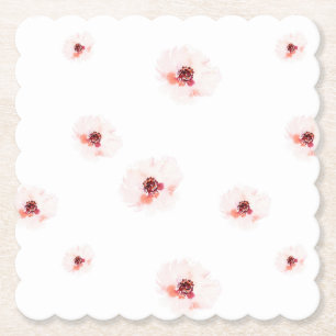 Blush Watercolor Blumenpapier Untersetzer
