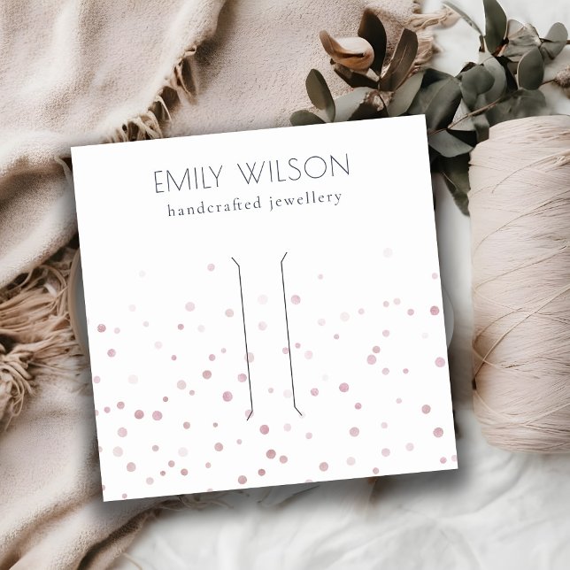 Blush Watercolor Confetti Bow Hair Clip Display Quadratische Visitenkarte (Von Creator hochgeladen)