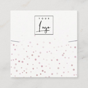 Blush Watercolor Confetti-Logo - Nekklasseanzeige Quadratische Visitenkarte