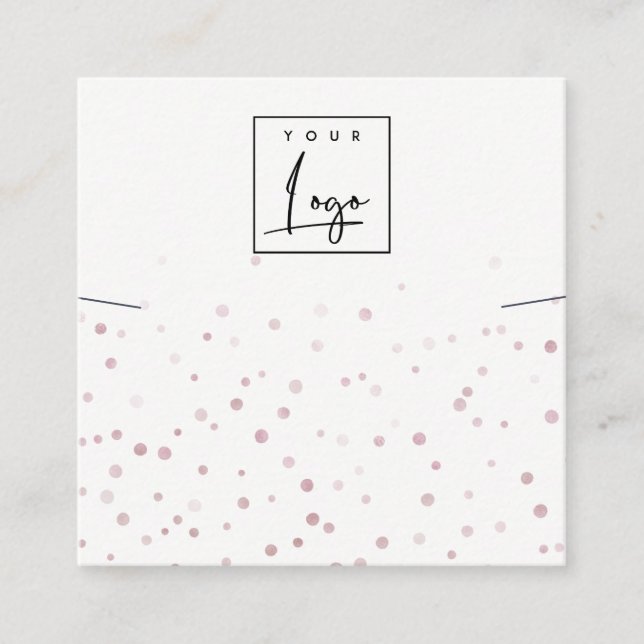 Blush Watercolor Confetti-Logo - Nekklasseanzeige Quadratische Visitenkarte (Vorderseite)