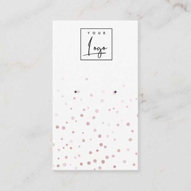 Blush Watercolor Confetti-Logo Visitenkarte (Vorderseite)