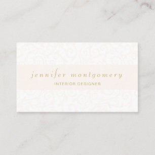 Blush Watercolor Damask Gold Typografie Visitenkarte