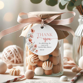 Blush Watercolor Floral Baby in Bloom Gevor Tag Geschenkanhänger