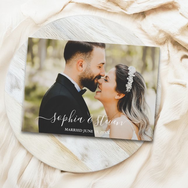 Blush Watercolor Florals with Gold Accents Wedding Dankeskarte (Von Creator hochgeladen)