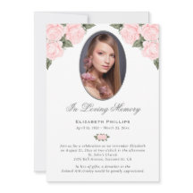 Blush Watercolor Foto Gedenkfeier Beerdigung