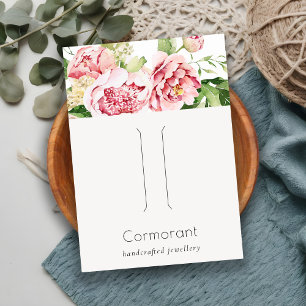 Blush Watercolor Peony Floral Hairclip Pin Display Visitenkarte