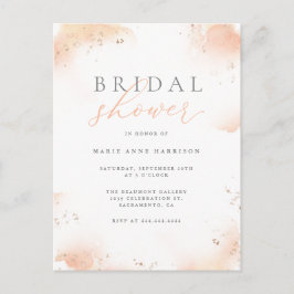 Blush Watercolor Script & Gold Dust Brautparty Einladungspostkarte