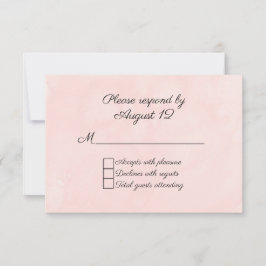 Blush Watercolor Wedding RSVP Card Karte