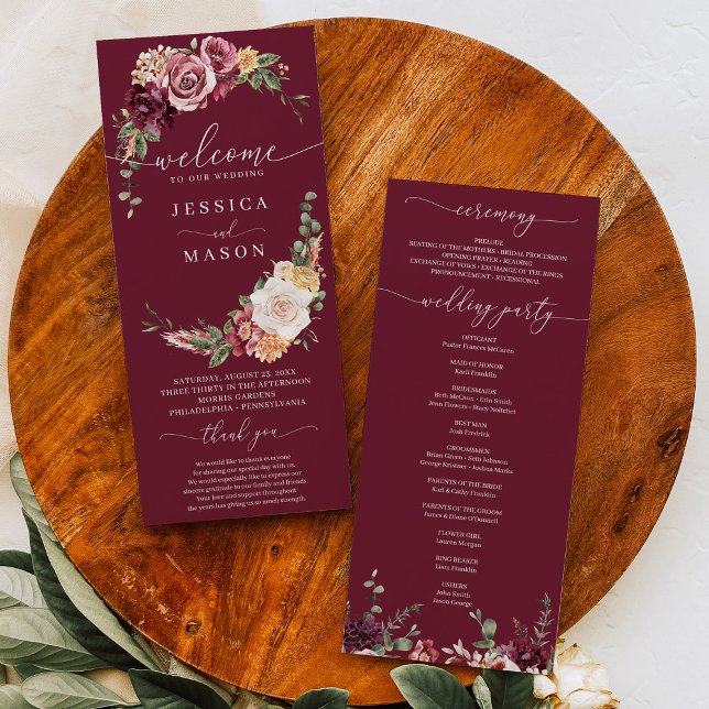 Blush Wedding Program Rustic Country Boho Programm (Von Creator hochgeladen)