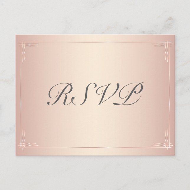 Blush Wedding RSVP Postkarten Elegant (Vorderseite)