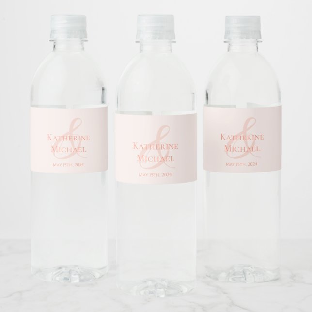 Blush-Wedding Wasserflaschenetikett (Flaschen)