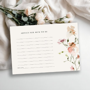 Blush-Weide-Blumenempfehlung für Mum Baby-Dusche Begleitkarte