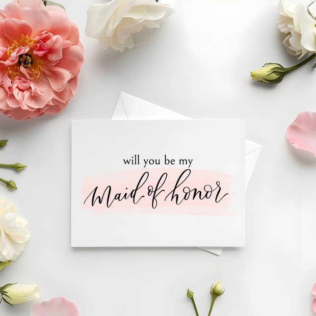 Blush Werden Sie meine Trauzeugin? Dankeskarte (Maid of Honor Proposal Card | Watercolor & Calligraphy design | Sweet & Chic Way to Pop the Question)