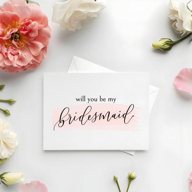 Blush Werden Sie meine überhängende Vorschlagskart Dankeskarte (Bridesmaid Proposal Card | Watercolor & Calligraphy Design | Sweet & Chic way to pop the question!)