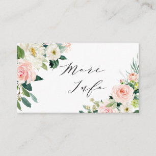 Blush White Bloom Floral Wedding Details Begleitkarte