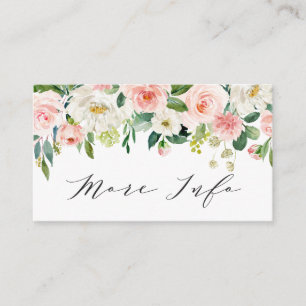 Blush White Bloom Floral Wedding Details Begleitkarte