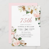 Blush & White Blume 75. Hochzeitstag